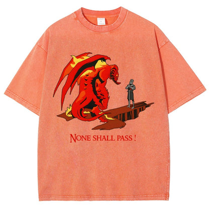 None Shall Pass Vintage Distressed T-shirt
