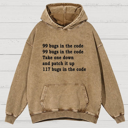 99 Bugs In The Code Vintage Distressed Hoodie
