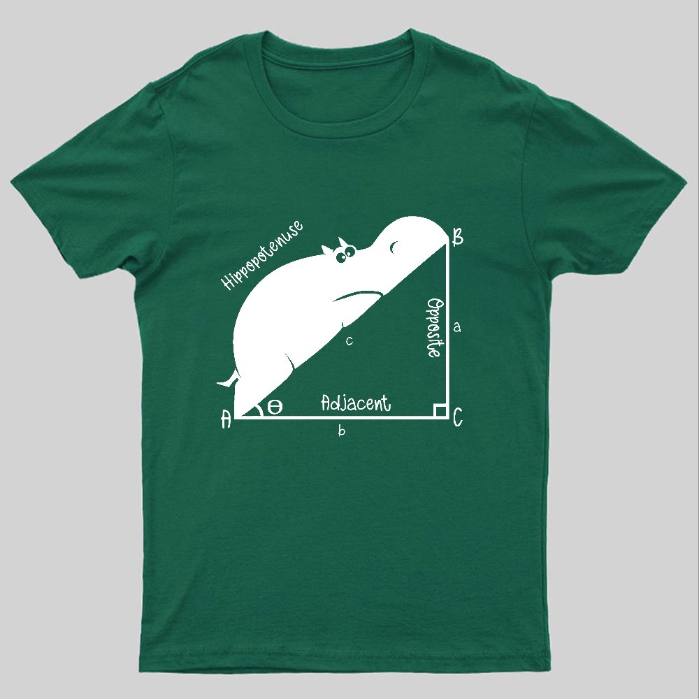 Funny Hippopotenuse Math Geeky T-Shirt