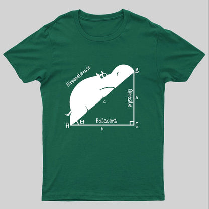 Funny Hippopotenuse Math Geeky T-Shirt