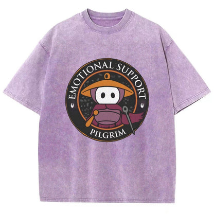 Emotional Support Pilgrim Vintage Distressed T-shirt