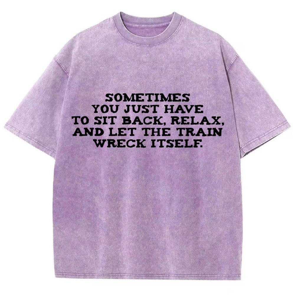 Let The Train Wreck Itself Vintage Distressed T-shirt