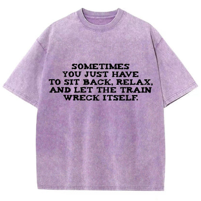 Let The Train Wreck Itself Vintage Distressed T-shirt