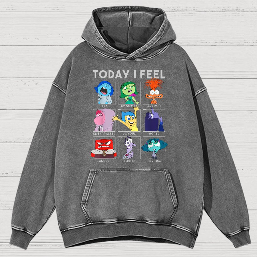 Today I Feel Funny Vintage Distressed Hoodie