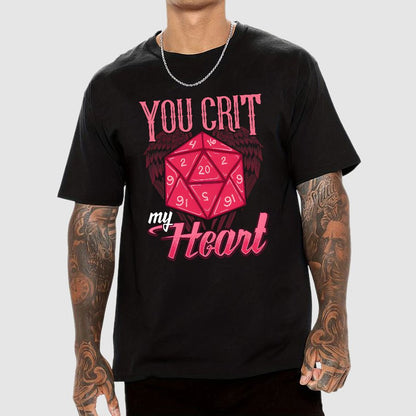 You Crit My Heart Fun Board Game Valentine's Day Nerd T-Shirt