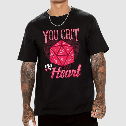 You Crit My Heart Fun Board Game Valentine's Day Nerd T-Shirt