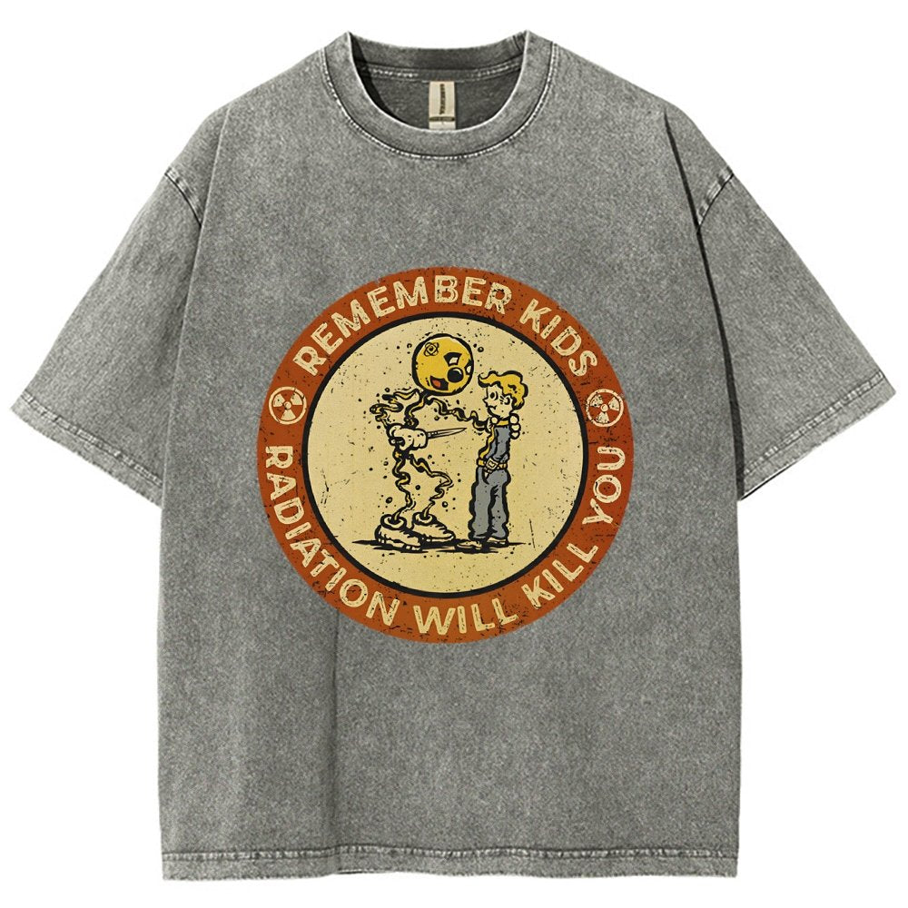 Vintage Radiation Warning Vintage Distressed T-shirt