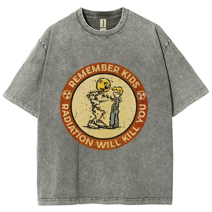 Vintage Radiation Warning Vintage Distressed T-shirt