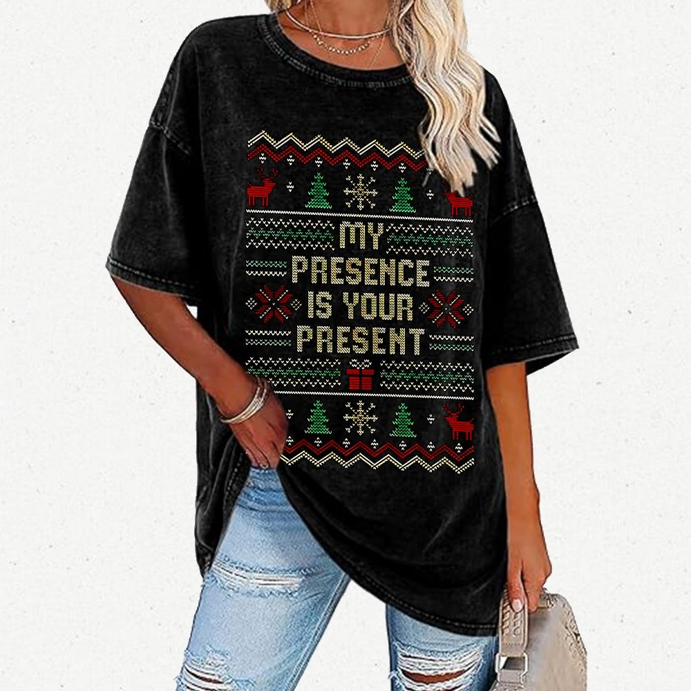 My Presence Is Your Present Vintage Distressed T-shirt
