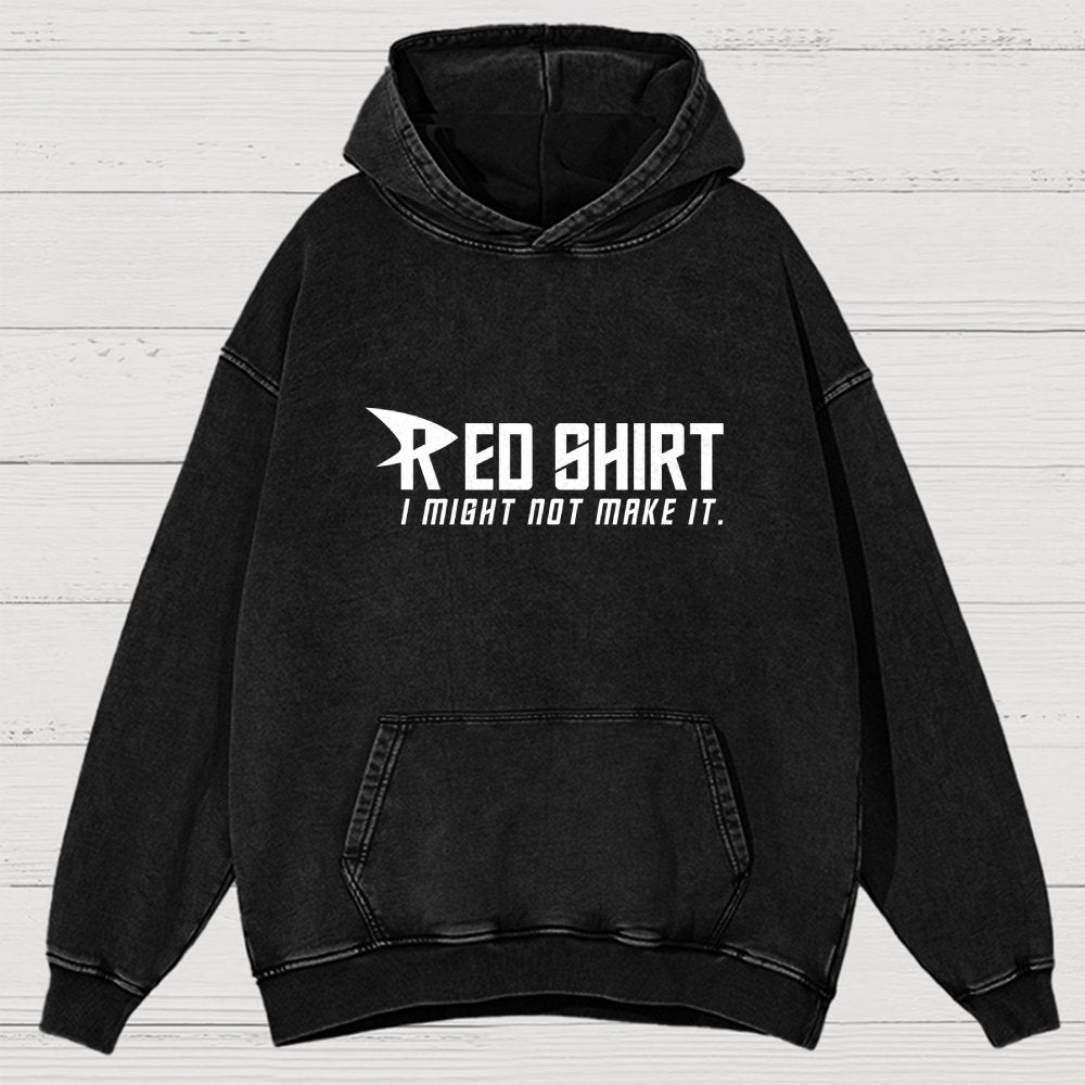 Red Shirt Vintage Distressed Hoodie