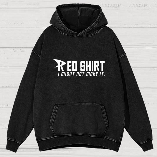 Red Shirt Vintage Distressed Hoodie