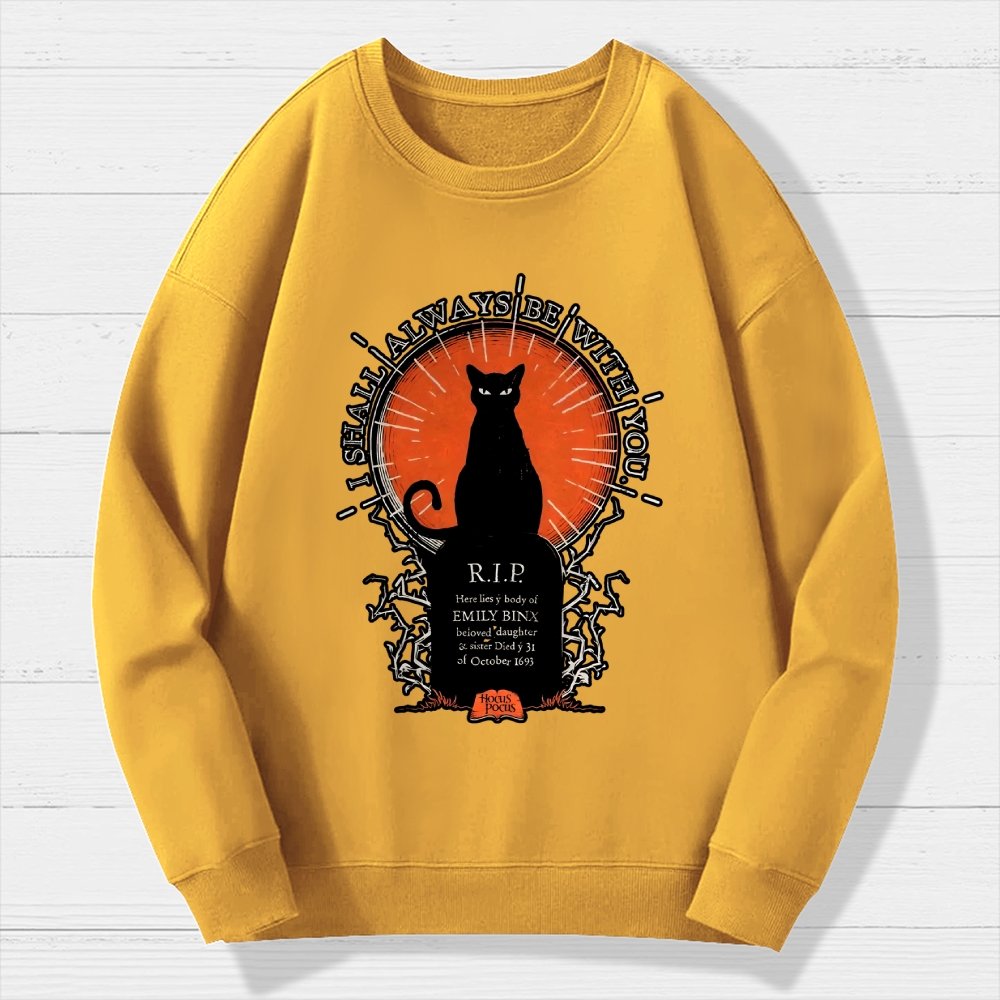 Halloween Cat Print Geek Cotton Sweatshirt
