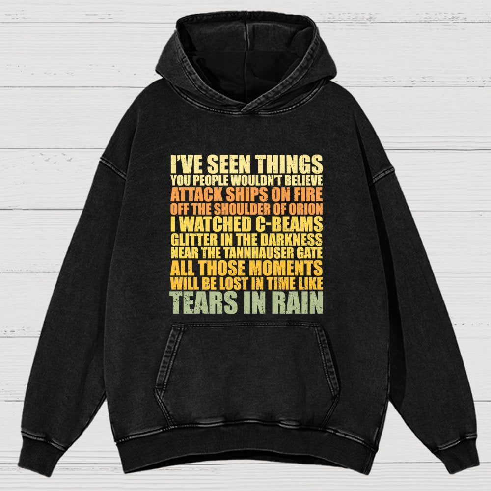 Tears In Rain Vintage Distressed Hoodie