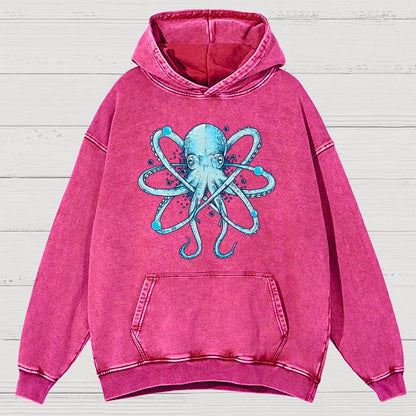 Atomic Octopus Vintage Distressed Hoodie