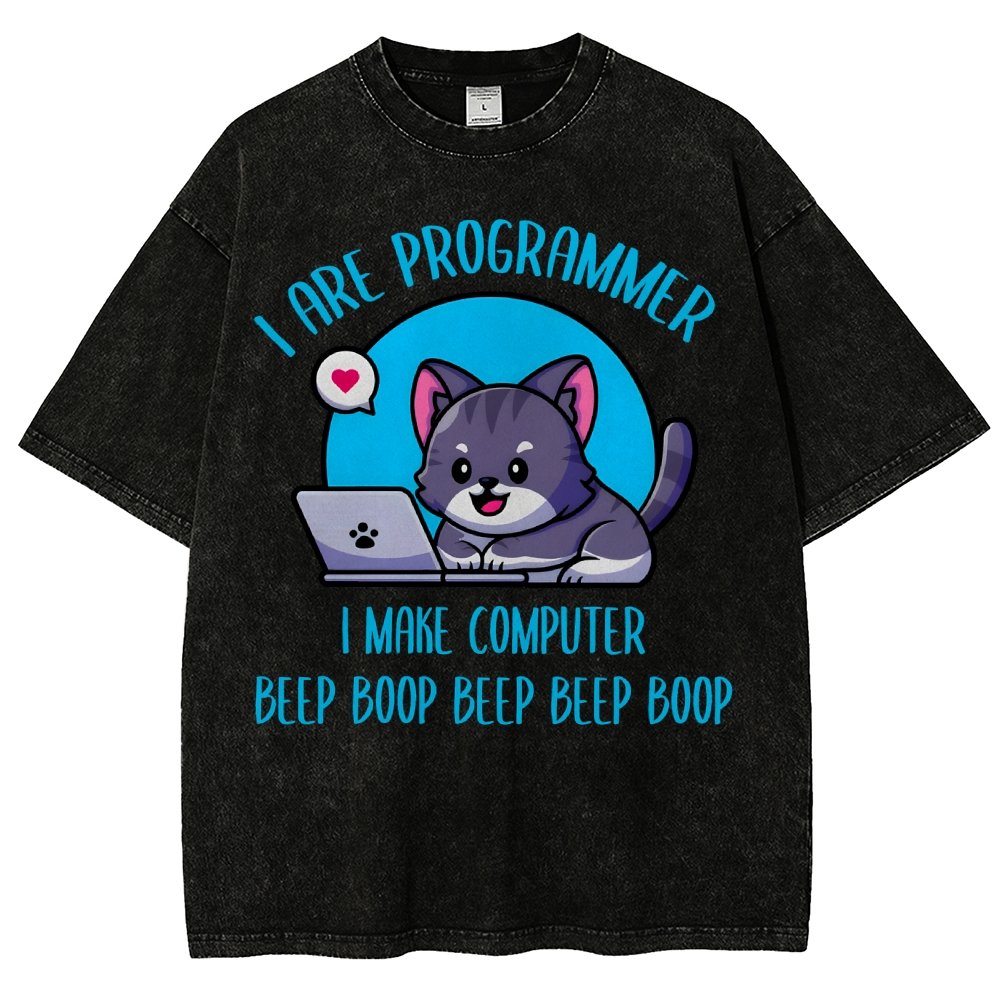 I Are Programmer I Make Computer Beep Vintage Distressed T-shirt