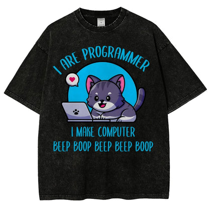 I Are Programmer I Make Computer Beep Vintage Distressed T-shirt