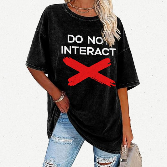 Do Not Interact Vintage Distressed T-shirt