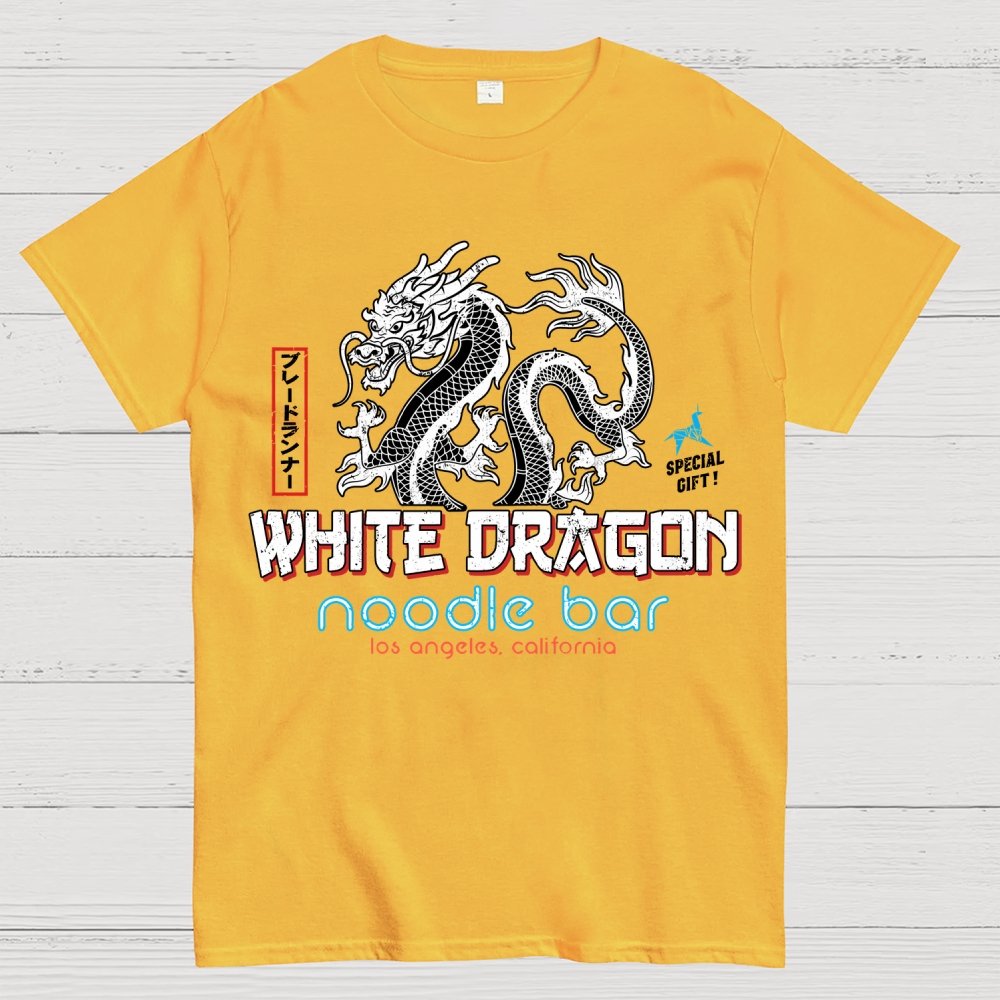 White Dragon Noodle Bar Unisex Geek T-Shirt