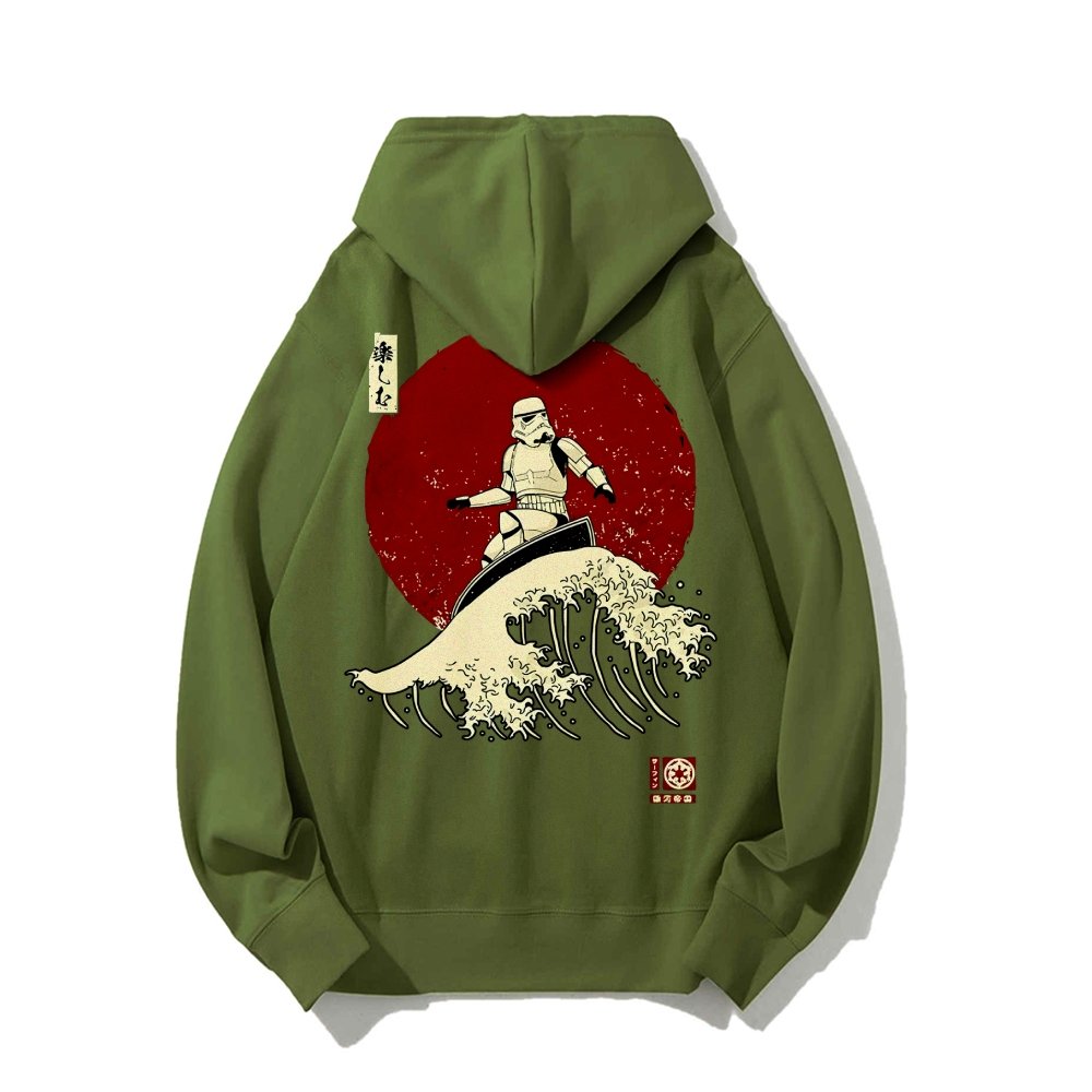 Cosmic Wave Printed Back Unisex Cotton Hoodie