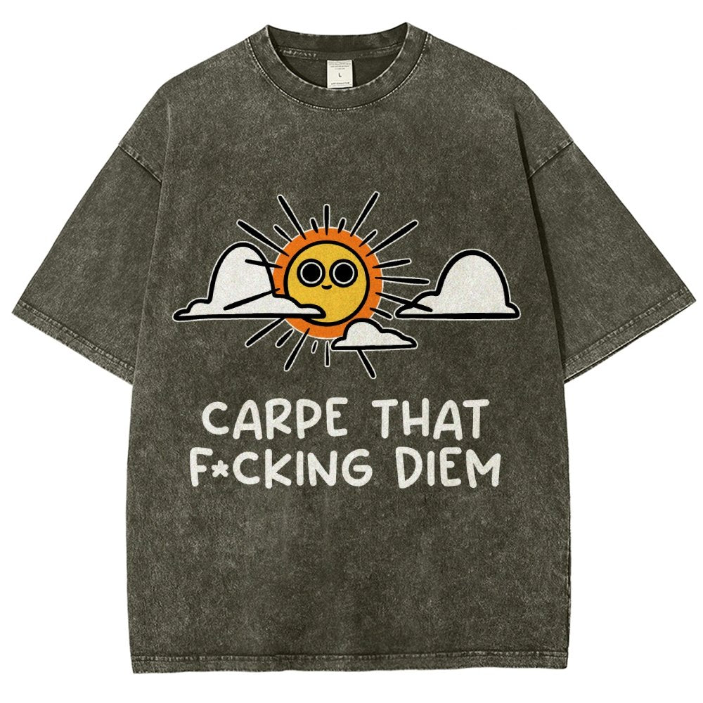 Carpe Diem Vintage Distressed T-shirt
