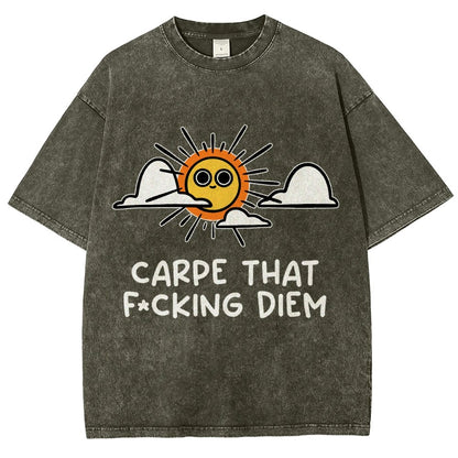 Carpe Diem Vintage Distressed T-shirt