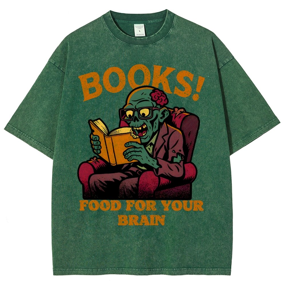 Books! Food For Your Brain Vintage Distressed T-shirt