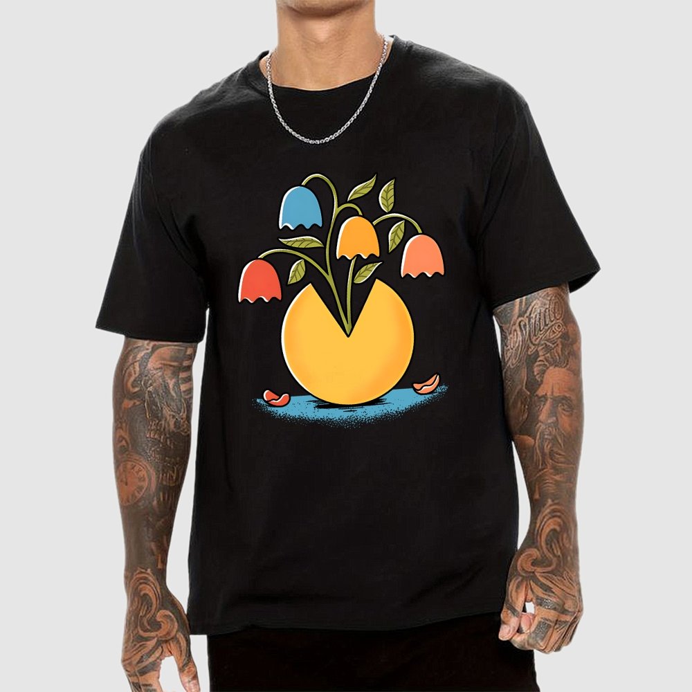 Retro Arcade Flowers Geek T-Shirt