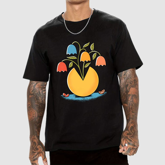 Retro Arcade Flowers Geek T-Shirt