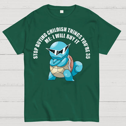 "Stop Buying Childish Things You're 35" funny Geek T-Shirt