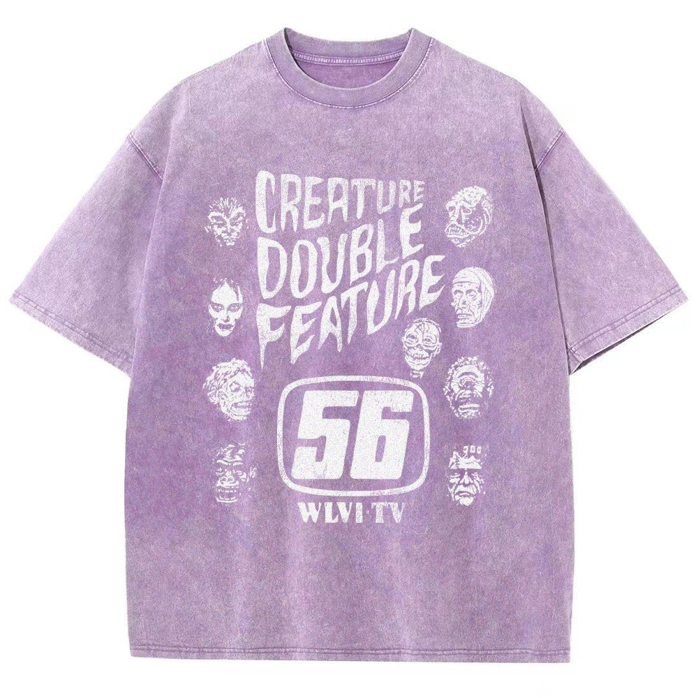 Creature Double Feature Classic Monsters Vintage Distressed T-shirt