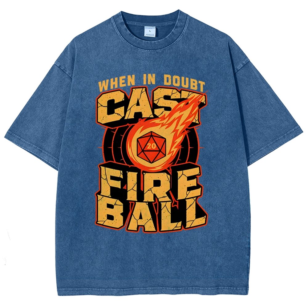RPG Cast Fireball Quote Vintage Distressed T-shirt