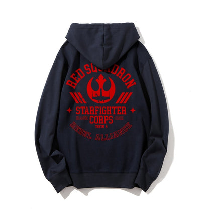 Red Team Base One Printed Back Unisex Cotton Hoodie