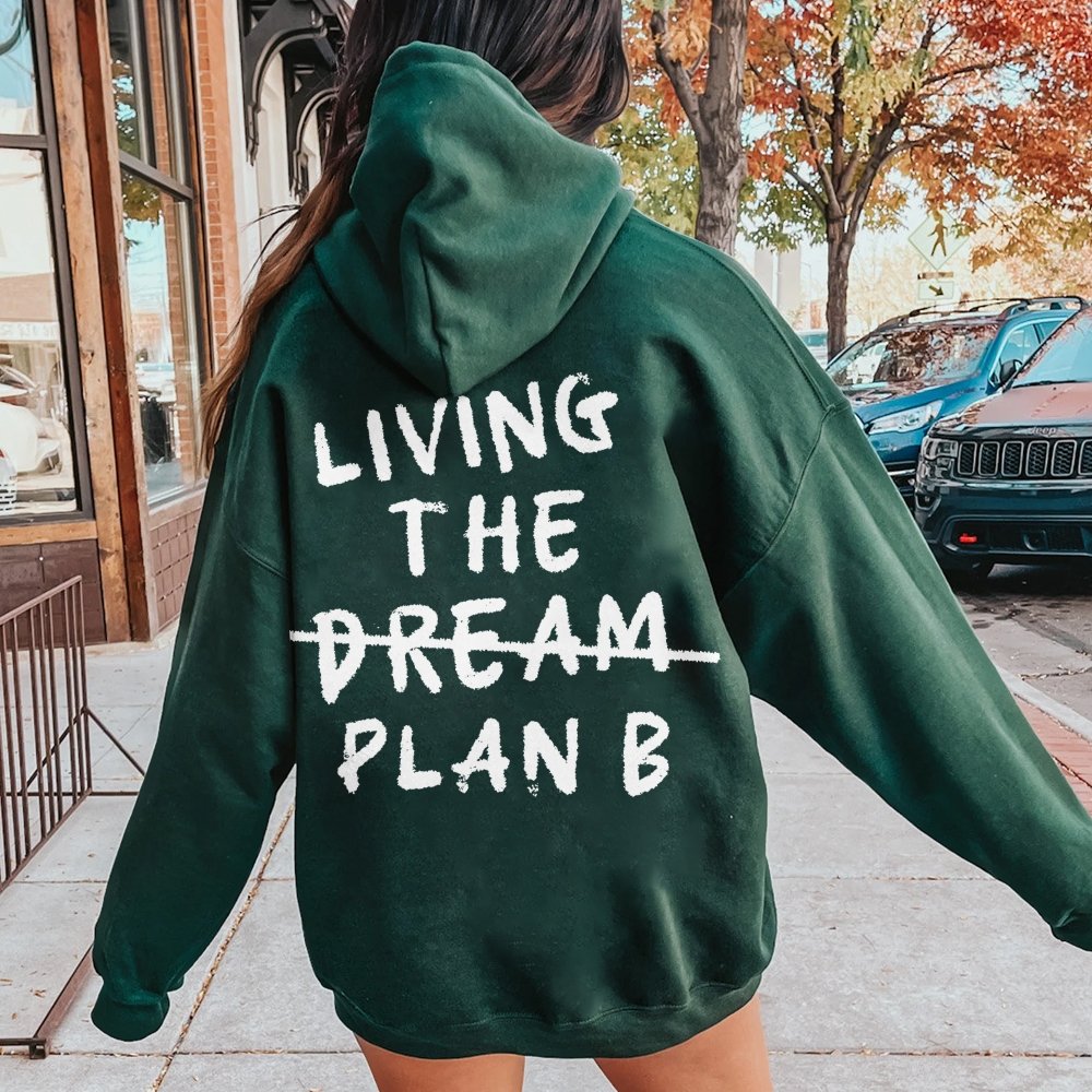 Living Plan B Printed Back Unisex Cotton Hoodie