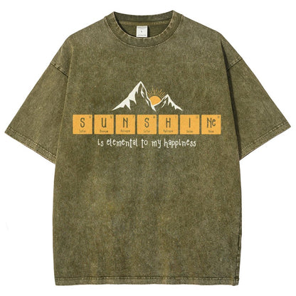 Sunshine Equals Happiness Vintage Distressed T-shirt