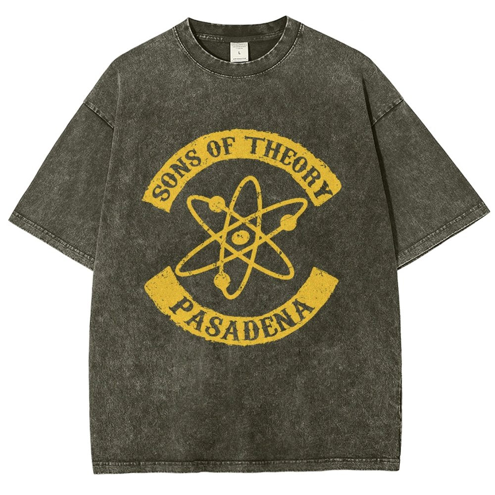 SONS OF THEORY Big Bang Humor Vintage Distressed T-shirt