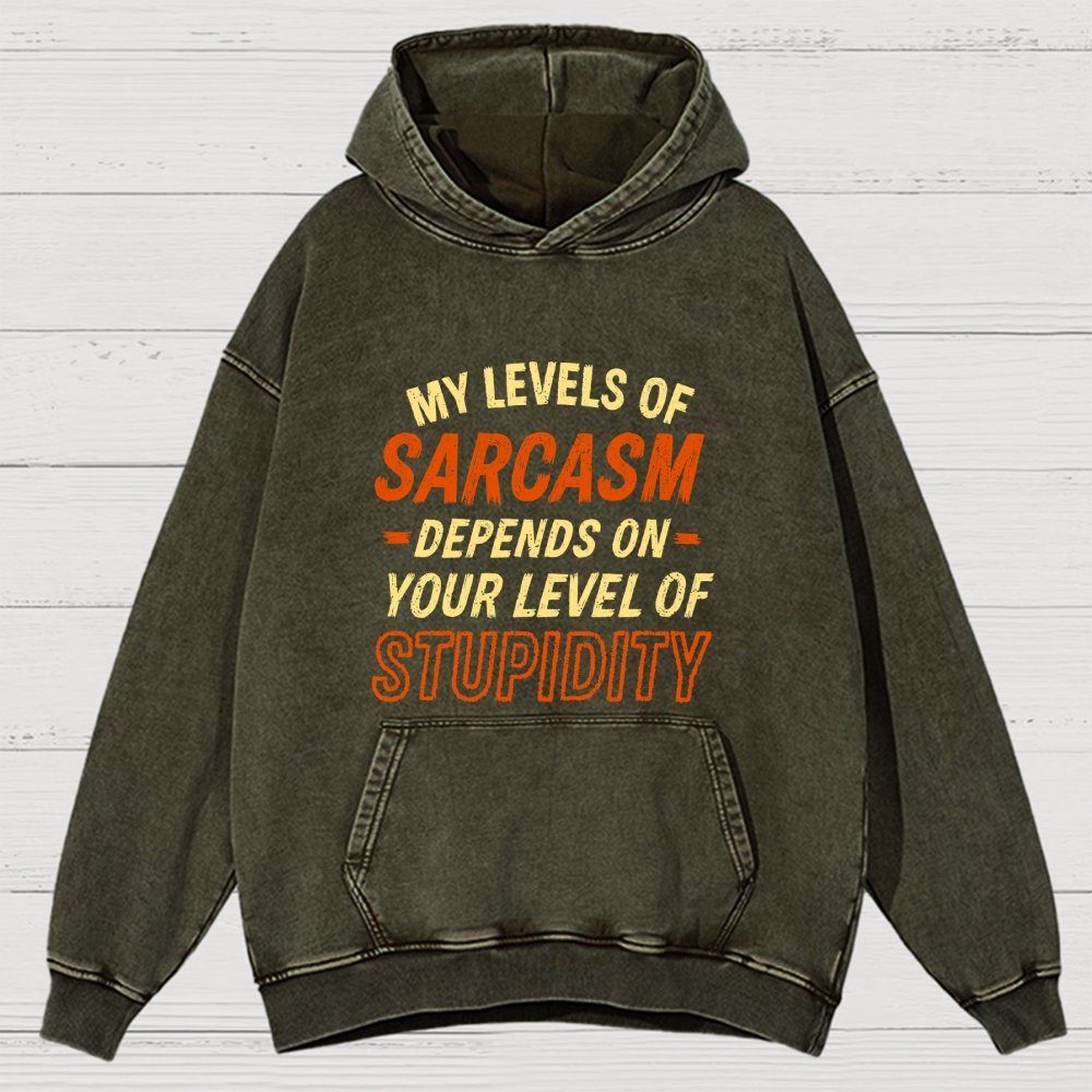 My Level Of Sarcasm Depends Vintage Distressed Hoodie