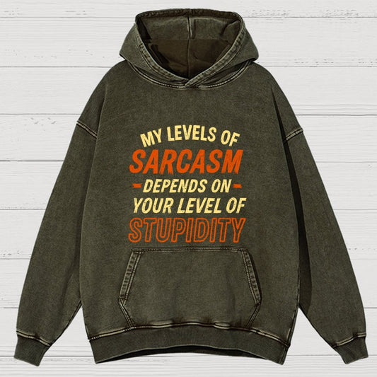 My Level Of Sarcasm Depends Vintage Distressed Hoodie