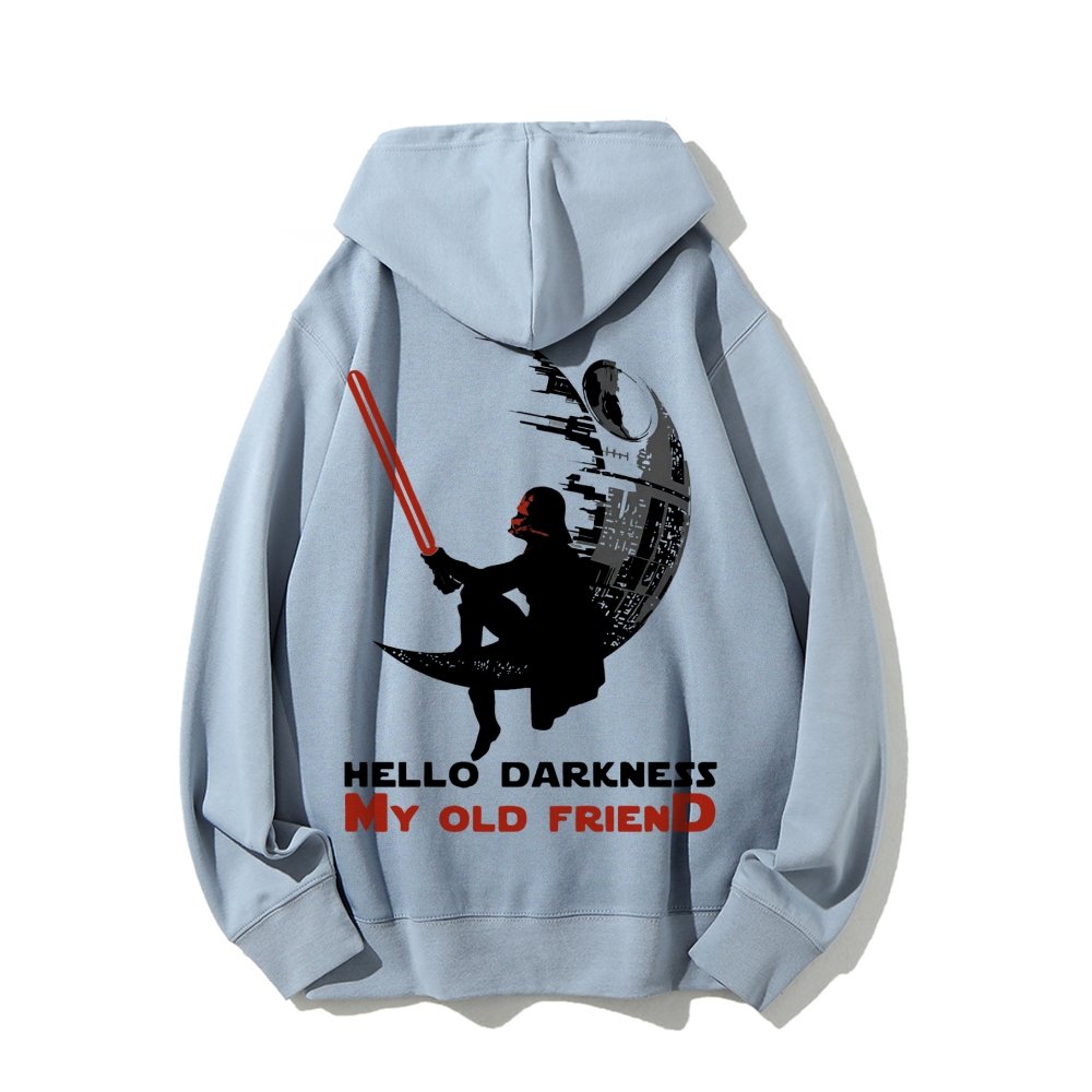 Hello Darkness My Old Friend Printed Back Unisex Cotton Hoodie