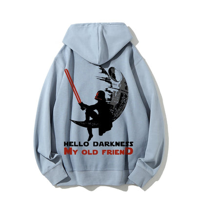 Hello Darkness My Old Friend Printed Back Unisex Cotton Hoodie