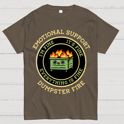 Emotional Support Dumpster Fire Unisex Geek T-Shirt