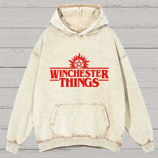 Winchester Things Vintage Distressed Hoodie