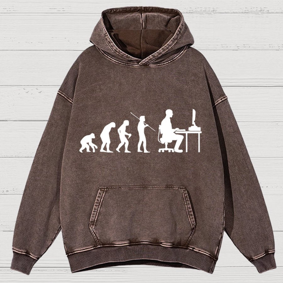 Computer Worker Evolution Shirt, Programmer Vintage Distressed Hoodie