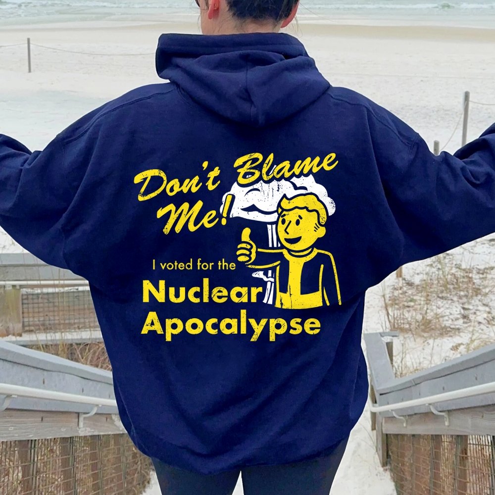 I Voted for the Apocalypse Printed Back Unisex Cotton Hoodie
