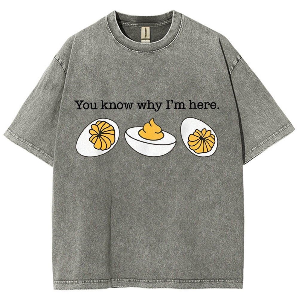Retro You Know Why I'm Here Deviled Egg Vintage Distressed T-shirt