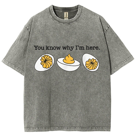 Retro You Know Why I'm Here Deviled Egg Vintage Distressed T-shirt