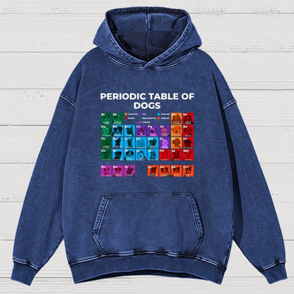 Periodic Table of Dogs  Dog Lover  Funny Science Vintage Distressed Hoodie