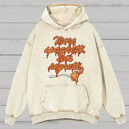 More Spaghetti Less Regretti Vintage Distressed Hoodie