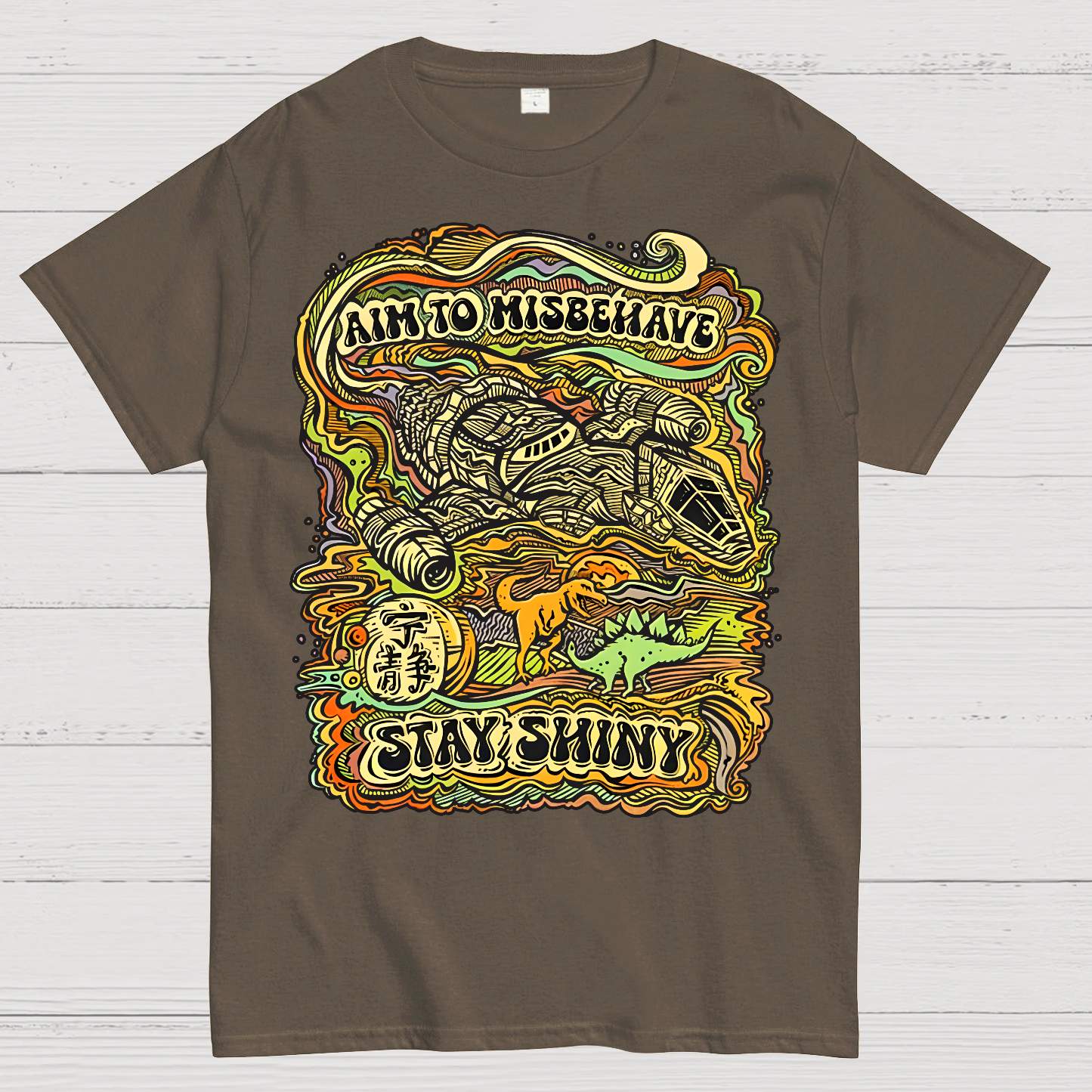 Aim to Misbehave, Stay Shiny Geek T-Shirt