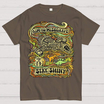 Aim to Misbehave, Stay Shiny Geek T-Shirt