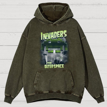 Invaders From Outer Space Vintage Distressed Hoodie